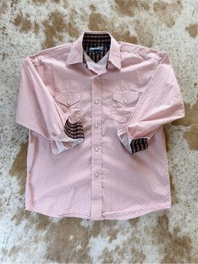 Youth 10(M) Panhandle Pink Pearl Snap Button Up Western Rodeo